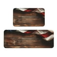 thumbnail image 1 of Bingfone 2 Pcs Kitchen Rugs and Mats,Cushioned Anti-Fatigue Floor Mat,PVC Non-Slip Kitchen Rug Set for Kitchen,Laundry Room,Sink 17"x47"+17"x29" - Rustic American Flag Wood, 1 of 6