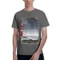 thumbnail image 1 of Bingfone 3d Lighthouse In The Surf Men'S Loose Fit Short-Sleeve Pocket T-Shirt, 1 of 7