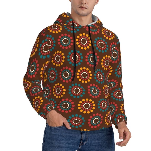 Bingfone 60s and 70s Aesthetic1 Men's Drawstring Hoodie Long Sleeve Pocket Sweatshirts-Small