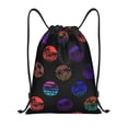 thumbnail image 1 of Bingfone 80s Style Palm Trees Drawstrings Backpacks Bags for Men Women Gym Drawstrings Bag-Small, 1 of 8