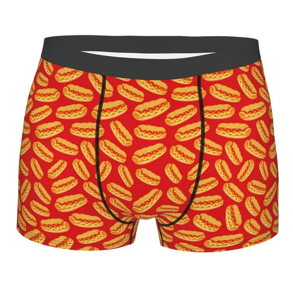Bingfone A Big Hot Dog Men's Underwear - Casual Stretch Boxer Briefs-Medium