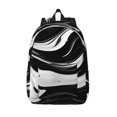 thumbnail image 1 of Bingfone Abstract Black White Swirls Print Canvas College Laptop Backpack, Large Capacity Lightweight College Bookbag Casual Daypack, 1 of 5