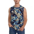 thumbnail image 1 of Bingfone Abstract Blue Squares Pattern Men's Tank Tops Workout Sleeveless Tee Shirts Running Beach Tanks for Men-XX-Large, 1 of 8