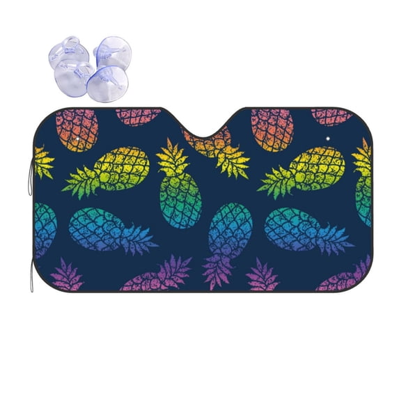 Bingfone Abstract Bright Pineapple Fruit Retro Car Windshield Sun Shade Protector Keep Your Vehicle Cool Sun Shield Visor Cover Foldable For Car Truck Suv-Small