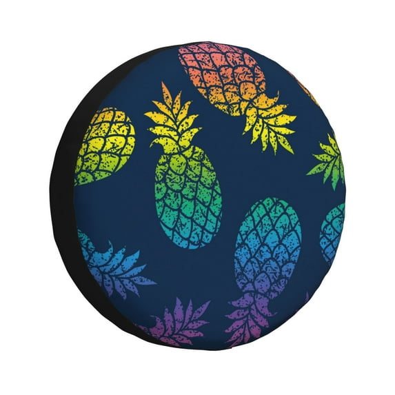 Bingfone Abstract Bright Pineapple Fruit Retro Spare Tire Cover Weatherproof Universal Wheel Protectors For Rv Camper Travel Trailer Suv Truck 14 Inch
