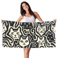 thumbnail image 1 of Bingfone Abstract Cat Faces Pattern Oversized 27.7x55 Inches Beach Towel, Super Absorbent Soft Plush Pool Towel, Bath Towel for Travel Sports Pool Swimming Bath Camping Yoga Girls Women Adults, 1 of 6