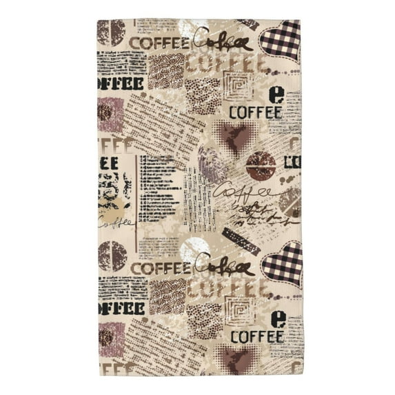 Bingfone Abstract Coffee Pattern With Letters Ultra Absorbent & Soft Hand Towels For Bath, Hand, Face, Gym And Spa-27.5x16in