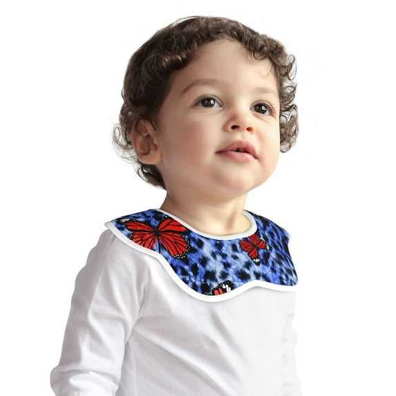 Bingfone Abstract Colorful Butterflies Soft Bibs For Baby Boy Girl 360 Rotate Petal Absorbent Bibs Washable For Drooling Teething