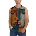 thumbnail image 1 of Bingfone Abstract Colorful Duality Pattern Men's Tank Tops Workout Sleeveless Tee Shirts Running Beach Tanks for Men-Large, 1 of 4