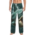 thumbnail image 1 of Bingfone Abstract Geometric Shark Mens All Over Print Sleep Pajama Pants-Large, 1 of 5