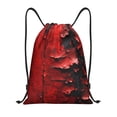 thumbnail image 1 of Bingfone Abstract Red Textured Canvas Drawstrings Backpacks Bags for Men Women Gym Drawstrings Bag-Small, 1 of 8