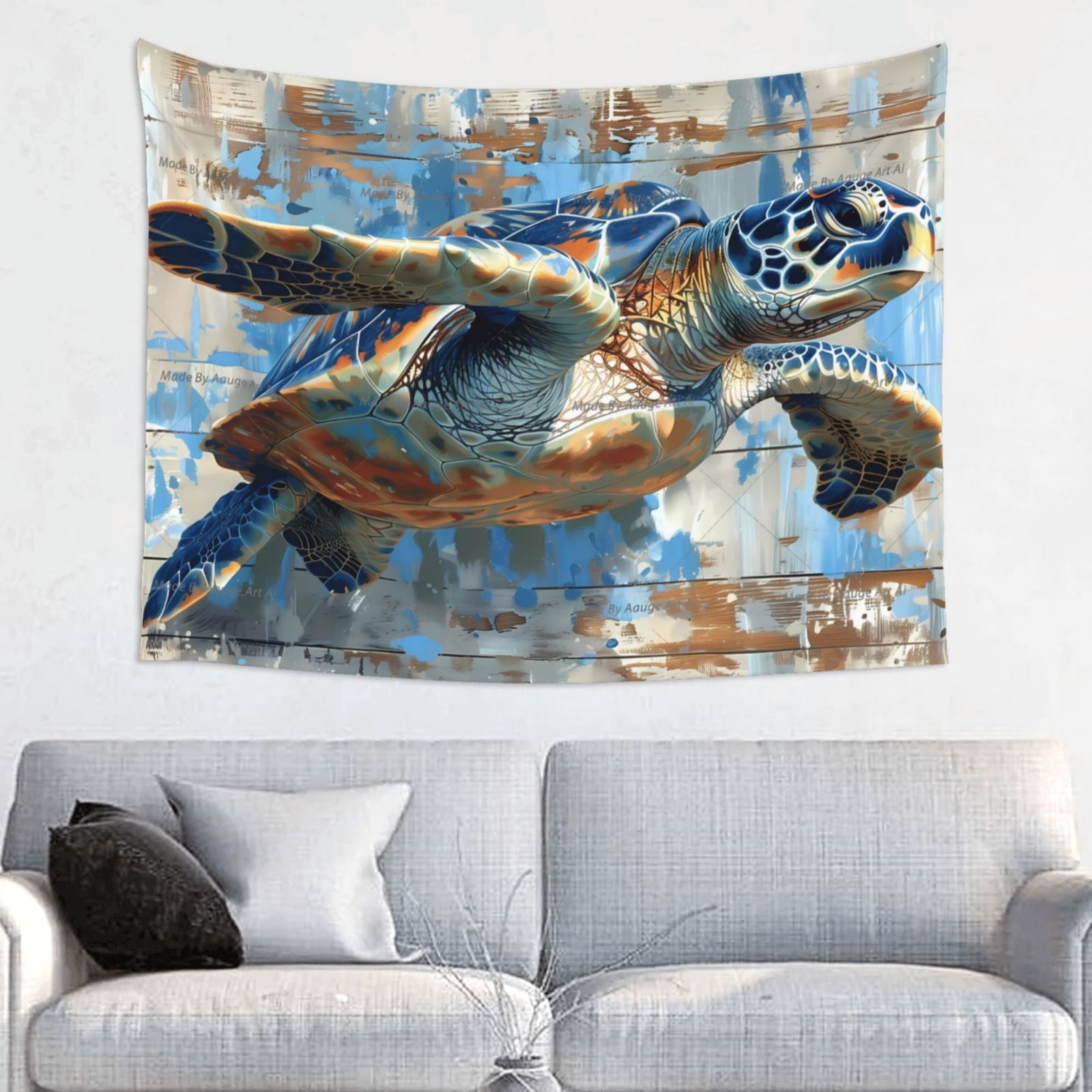 Bingfone Abstract Sea Turtle Tapestry Wall Hanging Decor for Living