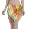thumbnail image 1 of Bingfone Abstract Watercolors Tartan Women's Sarong Swimsuit Cover Ups Bathing Suit Coverups Chiffon Beach Wrap Skirts, 1 of 7