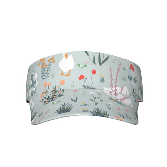 Bingfone Adjustable Empty Top Sun Visor For Women And Men-Goose And Doodle Flowers