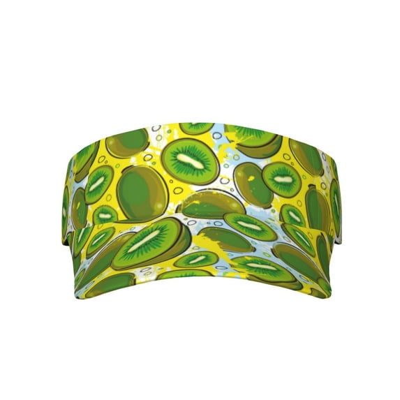 Bingfone Adjustable Empty Top Sun Visor For Women And Men-Watercolor Kiwi Fruits Summer