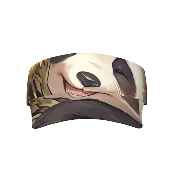 Bingfone Adjustable Empty Top Sun Visor for Women and Men-Clear Sky Cute Sunflower Panda