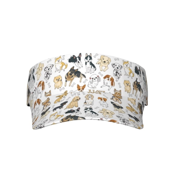 Bingfone Adjustable Empty Top Sun Visor for Women and Men-I Love Dogs