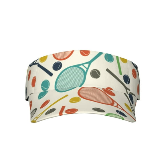 Bingfone Adjustable Empty Top Sun Visor for Women and Men-Racket and Tennis Ball