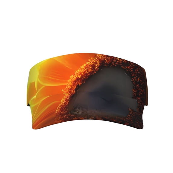 Bingfone Adjustable Empty Top Sun Visor for Women and Men-Sunset Coast Sunflower