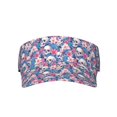 thumbnail image 1 of Bingfone Adjustable Empty Top Sun Visor for Women and Men-white flower Skull blue, 1 of 6