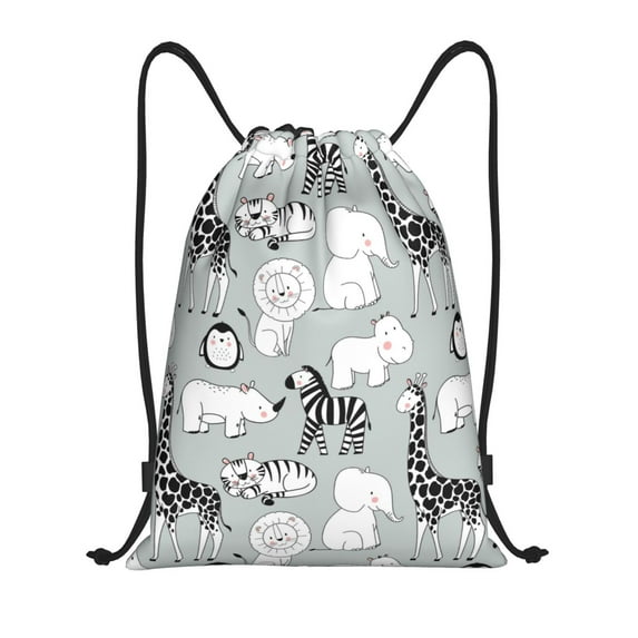 Bingfone African Animals Drawstrings Backpacks Bags For Men Women Gym Drawstrings Bag
