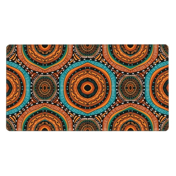 Bingfone African Tribal Style Large Gaming Mouse Pad,Extended Desk Mousepad with Stitched Edges,Non-Slip Base,Water Resist Keyboard Pad for Gamer, Office & Home, 29.5 x 16 in