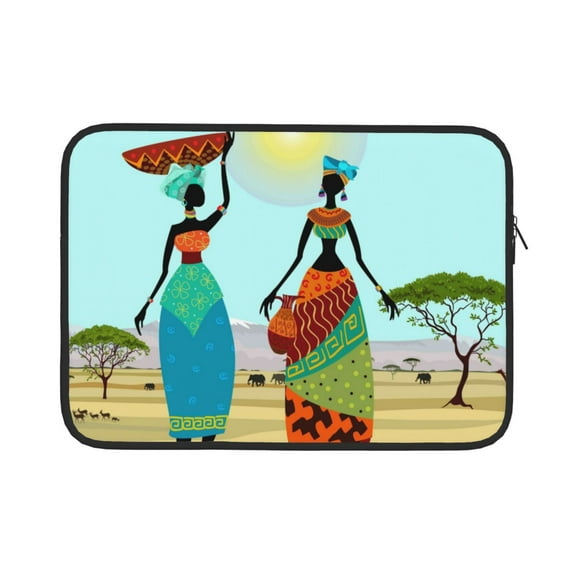 Bingfone African Women Laptop Sleeve Case 15 Inch, 360° Protective Computer Carrying Bag