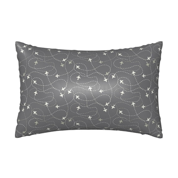 Bingfone Airplane Routes Around The World Satin Pillowcase for Hair - Standard Size with Zipper Silky & Soft Pillow Covers,20x30 Inches