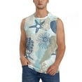 thumbnail image 1 of Bingfone Algae Corals and Seashells Pattern Men's Tank Tops Workout Sleeveless Tee Shirts Running Beach Tanks for Men-Medium, 1 of 8