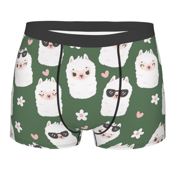 Bingfone Alpaca Faces Men'S Underwear - Casual Stretch Boxer Briefs-Medium