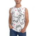 thumbnail image 1 of Bingfone Alpacas and Hearts Pattern Men's Tank Tops Workout Sleeveless Tee Shirts Running Beach Tanks for Men-Medium, 1 of 1