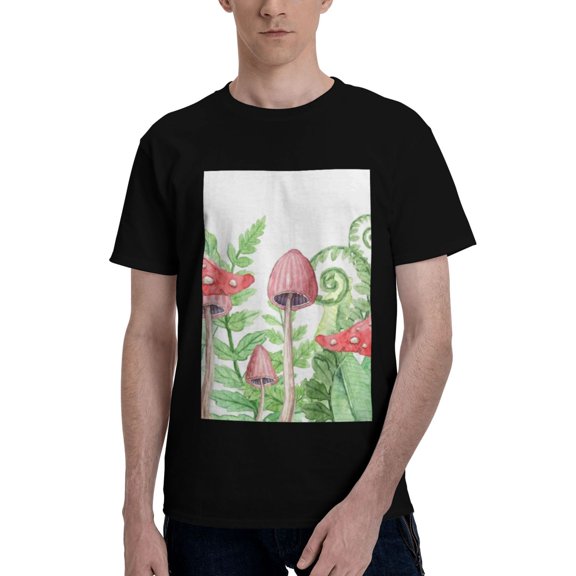 Bingfone Amanita Fly Agaric Men'S Loose Fit Short-Sleeve Pocket T-Shirt