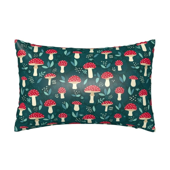 Bingfone Amanita Mushroom Print Satin Pillowcase for Hair - Standard Size with Zipper Silky & Soft Pillow Covers,20x30 inches