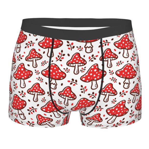 Bingfone Amanita Red Mushroom Men's Underwear - Casual Stretch Boxer Briefs-Large