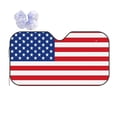 thumbnail image 1 of Bingfone America Flags3 Car Windshield Sun Shade Protector Keep Your Vehicle Cool Sun Shield Visor Cover Foldable for Car Truck SUV-Medium, 1 of 8