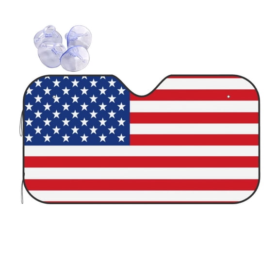 Bingfone America Flags3 Car Windshield Sun Shade Protector Keep Your Vehicle Cool Sun Shield Visor Cover Foldable for Car Truck SUV-Medium