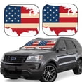 thumbnail image 1 of Bingfone American Flag Map Windshield Sun Shade 2-Piece Foldable Car Front Window Sunshade for Most Sedans SUV Truck - Small, 1 of 7