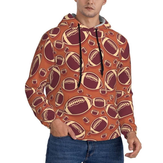 Bingfone American Football1 Men's Drawstring Hoodie Long Sleeve Pocket Sweatshirts-X-Large