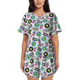 thumbnail image 1 of Bingfone American Musical Print Pajamas Sets for Women Soft Short-Sleeved Pjs with Lounge Shorts Two Piece Sleepwear, 1 of 5
