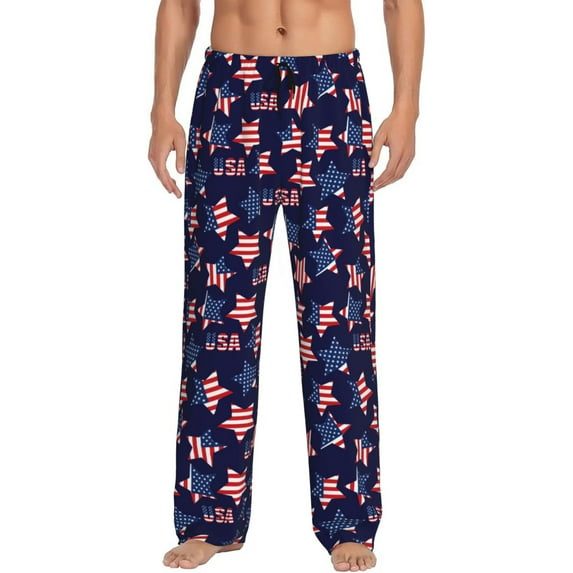 Bingfone American Stars Mens All Over Print Sleep Pajama Pants-X-Large