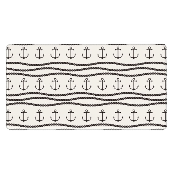 Bingfone Anchors And Ropes Large Gaming Mouse Pad,Extended Desk Mousepad With Stitched Edges,Non-Slip Base,29.5 X 16 In