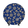 thumbnail image 1 of Bingfone Anchors and Nautical Print Bone China Dinner Decorative Plates,Handmade Ceramic Dinner Plate with Stand for Home Club-6in, 1 of 6