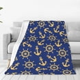 thumbnail image 1 of Bingfone Anchors and Nautical Print Flannel Fleece Blanket Throw Blanket for Bed,Sofa,Couch,Travel,Camping(80"x60" ), 1 of 8
