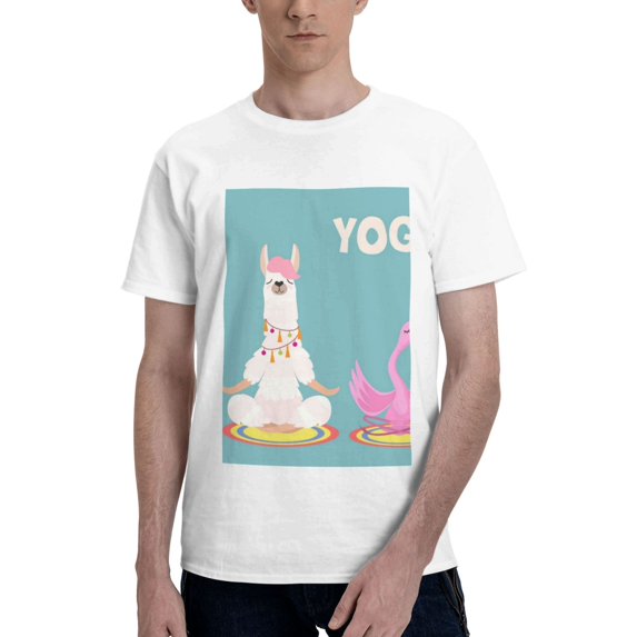 Bingfone Animal Meditation Men'S Loose Fit Short-Sleeve Pocket T-Shirt