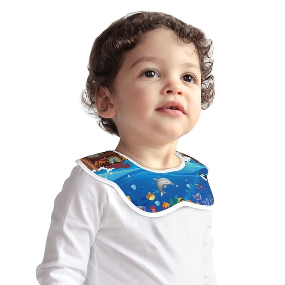 Bingfone Animals On Noah'S Ark2 Soft Bibs For Baby Boy Girl 360 Rotate Petal Absorbent Bibs Washable For Drooling Teething