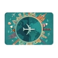 thumbnail image 1 of Bingfone Around The Planet Door Mat 16"X24" Front Entrance Non-Slip Low Profile Washable For Entryway, 1 of 1