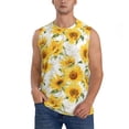 thumbnail image 1 of Bingfone Artistic Marble Pattern Sunflower Pattern Men's Tank Tops Workout Sleeveless Tee Shirts Running Beach Tanks for Men-Medium, 1 of 4