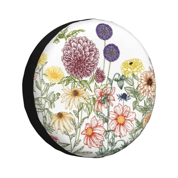 Bingfone Autumn Garden Spare Tire Cover Weatherproof Universal Wheel Protectors For Rv Camper Travel Trailer Suv Truck 16 Inch