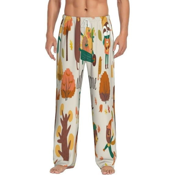 Bingfone Autumn In The Forest Mens All Over Print Sleep Pajama Pants-X-Large