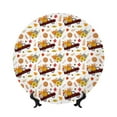 thumbnail image 1 of Bingfone Autumn Red Truck Print Bone China Dinner Decorative Plates,Handmade Ceramic Dinner Plate with Stand for Home Club-10in, 1 of 6